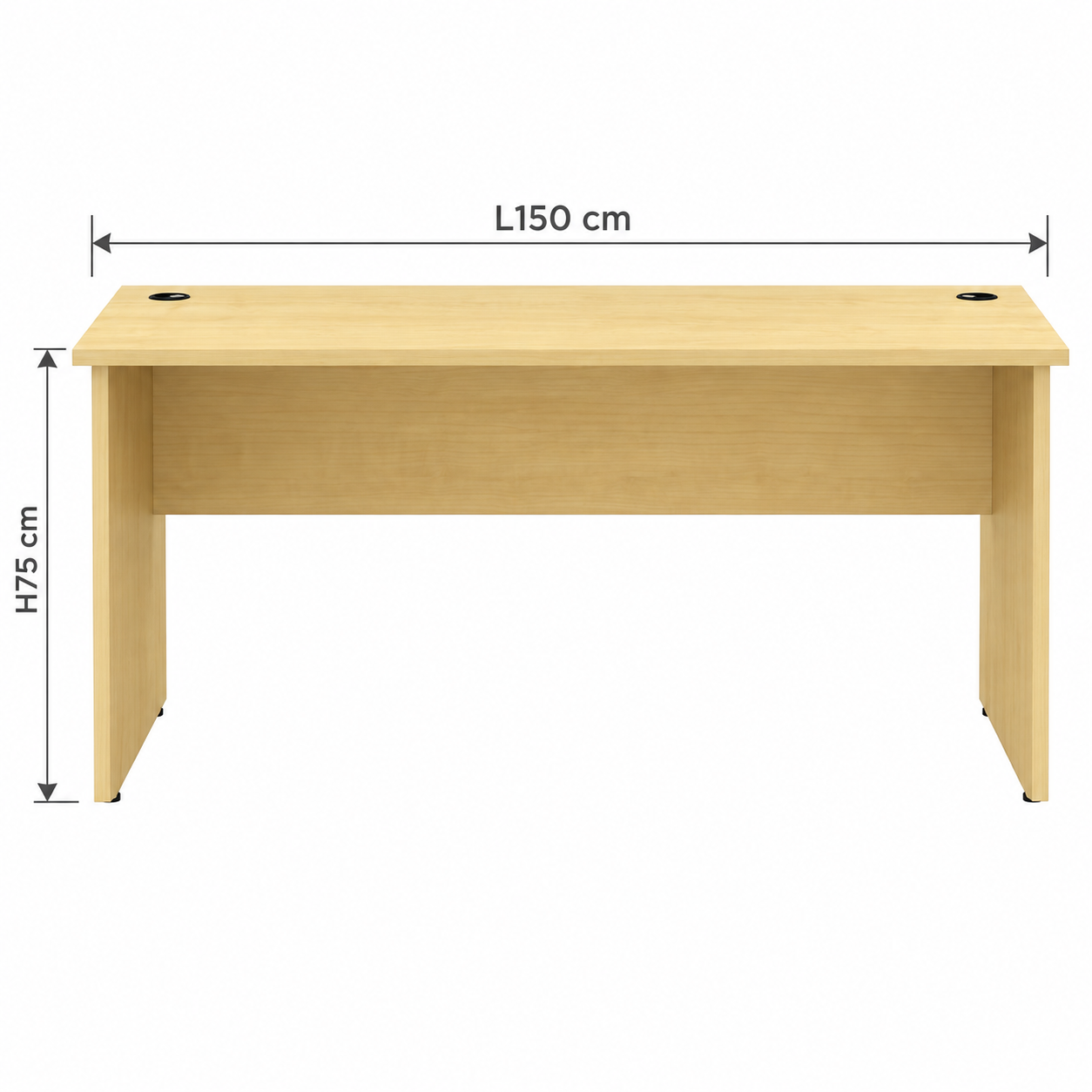 150cm Maple Office Desk Wooden Straight Table